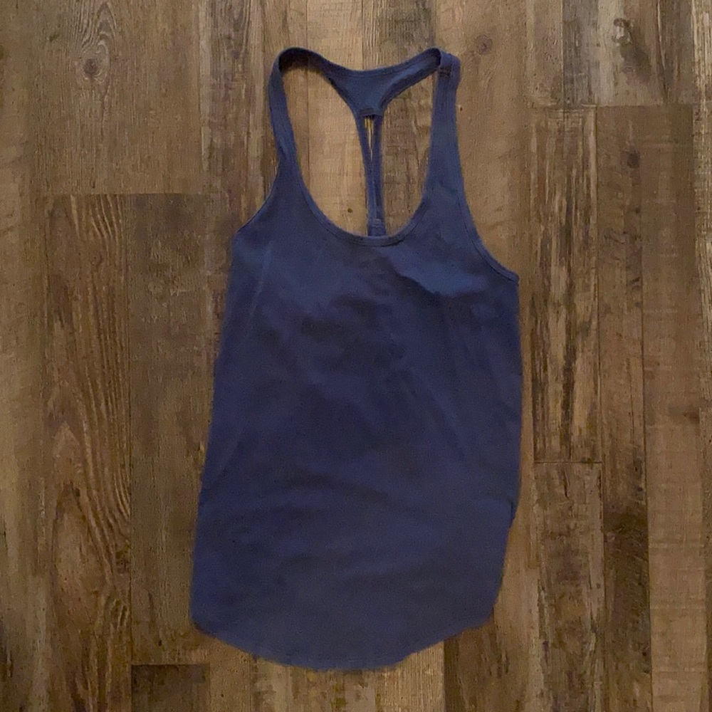 blue workout tank top